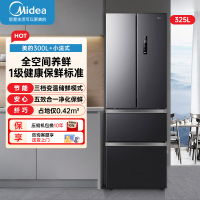 美的(Midea)325升法式多门电冰箱 双变频节能一级能效风冷无霜 PT净味家用省电BCD-325WFPM(E)布朗棕
