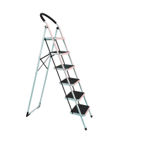 好企来 碳钢 6步圆扶手钢管梯 白 BY—0054 2米/架