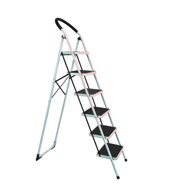 好企来 碳钢 6步圆扶手钢管梯 白 BY—0054 2米/架