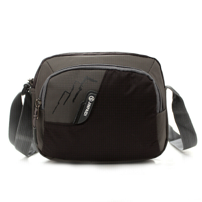 新款夏季男士随身单肩斜挎包休闲尼龙男土手机迷你小包包新款运动-定制横版黑色横版黑色
