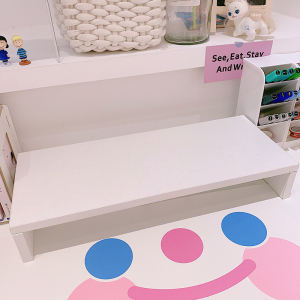 美帮汇欧式简约桌面置物架笔记本电脑增高架显示器增高板 白色