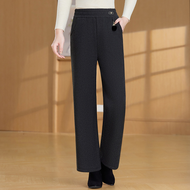 气质休闲妈妈女裤洋气中老年人保暖长裤女加绒加厚女士时尚女裤子