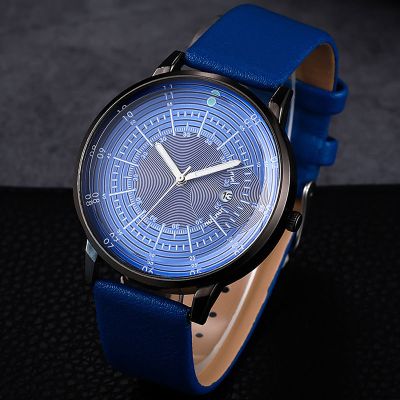 铭侣石英表男女情侣时尚男女皮带手表创意罗盘表面男士女士休闲时尚潮流日历石英表