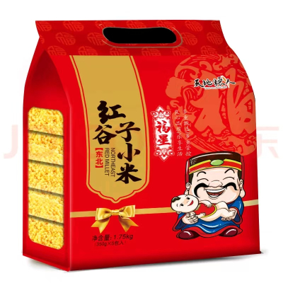 天地粮人 东北红谷子小米袋装 350g*5包(单位:袋)