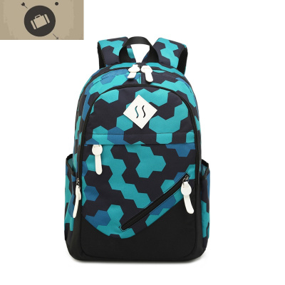 初中学生书包男孩轻便大童五年级小学生三到六年级减负双肩包男童艾狄伊娃格子蓝(标准号)