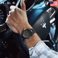 M.B.K欧美品牌美国男士全自动机械表 男表防水时尚自动潮流手表男款简约带日历腕表M1001G015