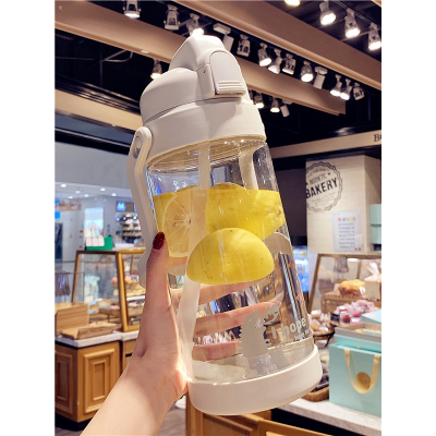 简约潮流大人吸管塑料杯古达大号水壶随手杯男女士健身运动大容量水杯