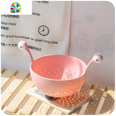 水果盘零食ins风子厨房家用单层少女心可爱客厅网红洗菜盆 FENGHOU 黄色洗菜篮洗菜篮