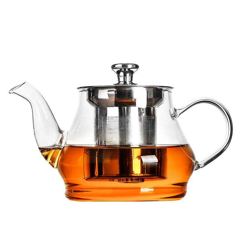 金镶玉 玻璃茶壶 泡茶壶花茶壶凉水壶耐热防爆过滤内胆带盖 雅风壶550ml