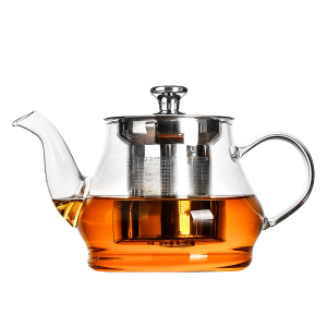 金镶玉 玻璃茶壶 泡茶壶花茶壶凉水壶耐热防爆过滤内胆带盖 雅风壶550ml