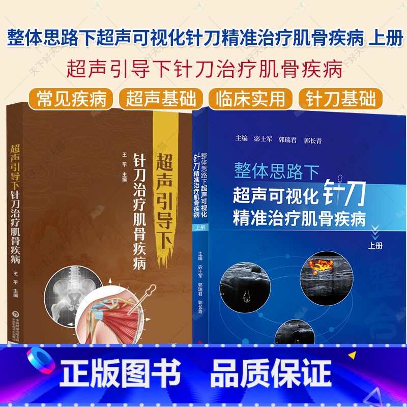 2册]2册]整体思路下超声可视化针刀精准治疗肌骨疾病 上册+超声引导下针刀治疗肌骨疾病 [正版]超声引导下针刀治疗肌骨疾