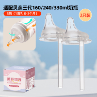 美玲妈妈适配贝亲偏心导气管奶嘴(S号2个装 适合0-3个月)防胀气仿母乳