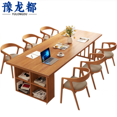 豫龙都 实木长桌 2.4m+六椅套