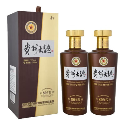 茅台 贵州大曲酒(80年代)新版酱香型酒 53度500ml*2瓶