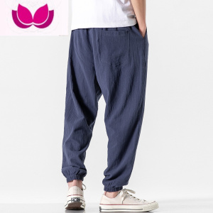 七斓夏季薄款休闲裤男士宽松九分夏裤男生裤子速干透气男款运动束脚裤