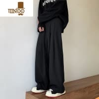 YANXU英伦雅痞风裤子日系慵懒坠感dk西裤男垂感感oversize休闲长裤