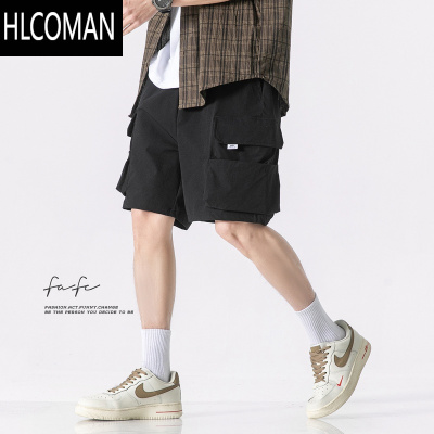HLCOMANFAFC夏季新款工装多口袋设计短裤男士美式宽松薄款冰丝速干五分裤