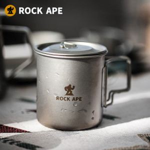 洛克猩球 折叠钛制杯420ml(有盖)RAB005-B R