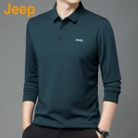 JEEP吉普高端长袖polo衫男士秋季新款宽松休闲打底衫商务翻领T恤