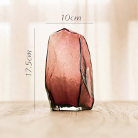 美帮汇蓝冰手工玻璃器皿工艺玻璃花瓶花插花器装饰摆件桌面 B夕颜
