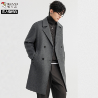 啄木鸟羊绒大衣男中长款冬季新款羊毛加厚毛呢风衣双排扣呢子外套