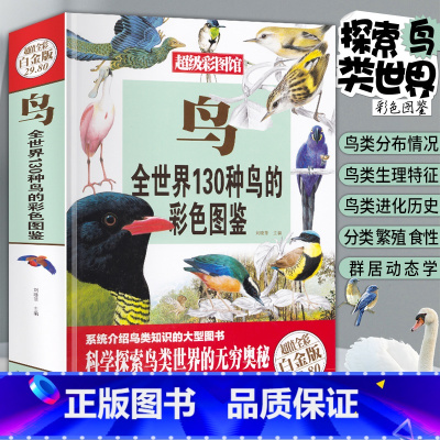 鸟 [正版] 鸟全世界130种鸟的彩色图鉴(全彩白金版) 彩图馆 青少年课外科普读物 科普书籍 鸟类鉴赏大全 儿