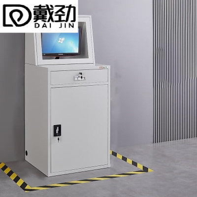 戴劲PC工业电脑监控机箱柜机一体机网络柜工业机柜 灰白-不带轮组装款