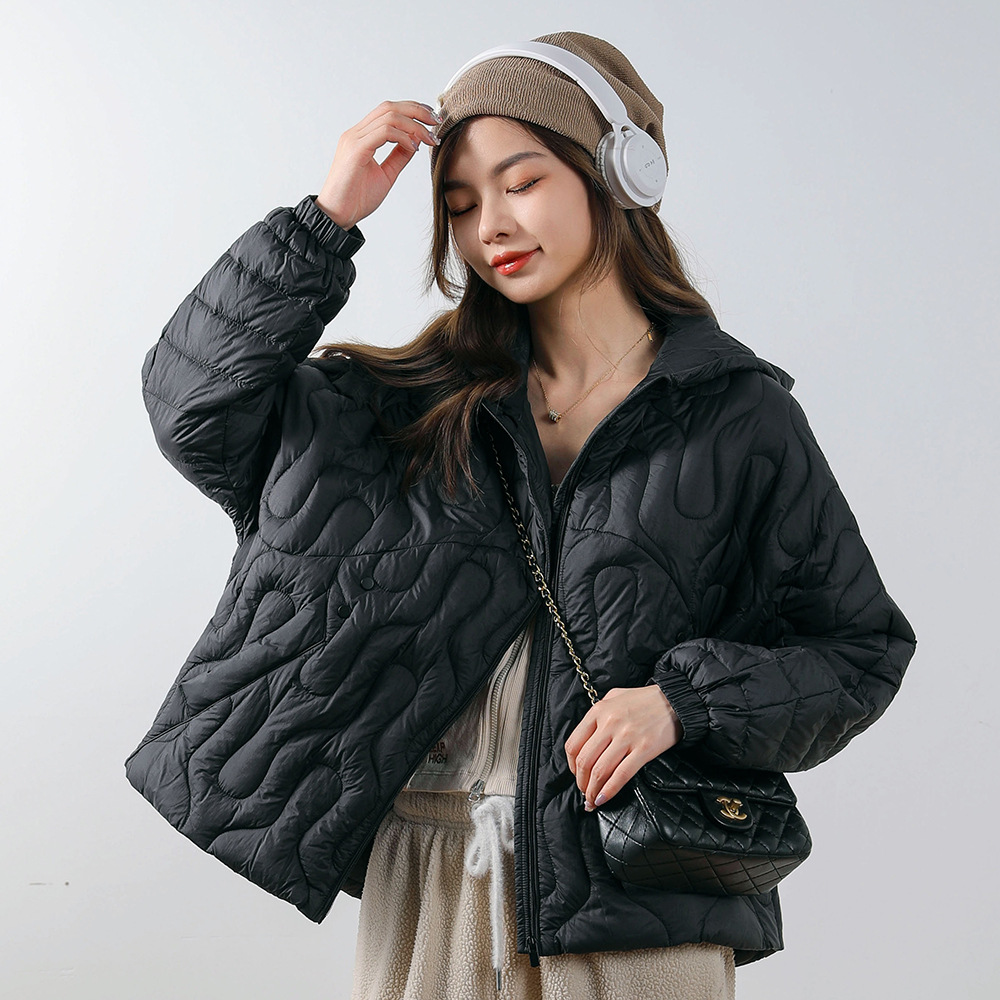 90白鸭绒新国标羽绒服女连帽带帽时尚显瘦韩版短款外套_1221