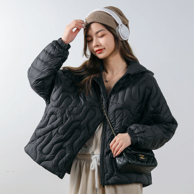 90白鸭绒新国标羽绒服女连帽带帽时尚显瘦韩版短款外套_1221