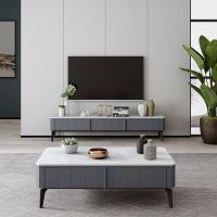 意式轻奢大理石电视柜茶几组合现代简约烤漆岩板风后北欧极简客厅