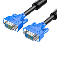 山泽(SAMZHE)VM-1015 VGA线 双磁环蓝头vga连接线 3+6铜芯电脑主机接投影仪视频线数据信号线1.5米