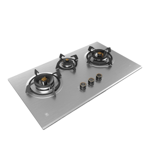 燃气灶天然气气灶 嵌入式猛火灶家用不锈钢面板灶具灶台5.2kW大火力一级能效三眼齐开灶N601S[天然气]