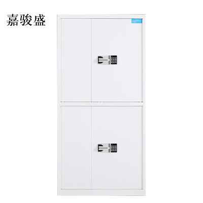 嘉骏盛保险柜铁皮资料柜矮柜办公室储物柜通双节白色国宝锁900*420*1850