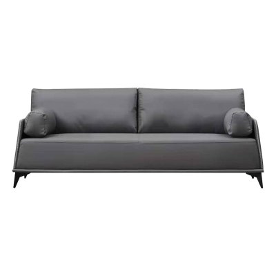 翌嘉 YJ-20130 办公沙发洽谈接待商务沙发黑色三人位西皮