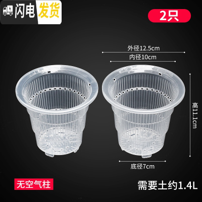 三维工匠美莳控根花盆石斛专用盆 透气 洋兰花盆蝴蝶兰盆塑料花盆创意透明 2只10cm透明盆无空气柱 小花盆容器
