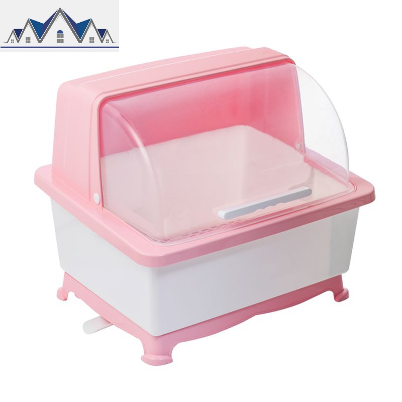 厨房晾碗架沥水架接水盘放碗凉碗控碗置碗滤碗双层带盖子塑料碗柜 三维工匠收纳层架