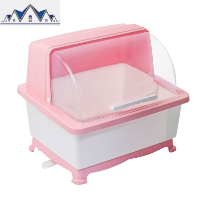 厨房晾碗架沥水架接水盘放碗凉碗控碗置碗滤碗双层带盖子塑料碗柜 三维工匠收纳层架