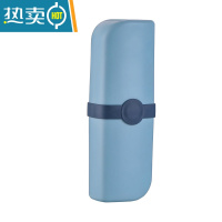 敬平旅行牙刷收纳盒便携式洗漱杯套装牙筒牙膏牙缸漱口刷牙杯子牙刷桶 天空蓝新款方形