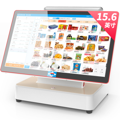 爱宝双屏收银一体机超市商场水果生鲜便利店扫码收款机收银电脑系统零售收银机一体机6600触屏版套餐一（商超便利店收银）