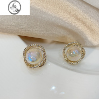 JiMi简约人鱼姬满钻珍珠耳环女夏2022年新款潮轻奢小众法式气质耳钉