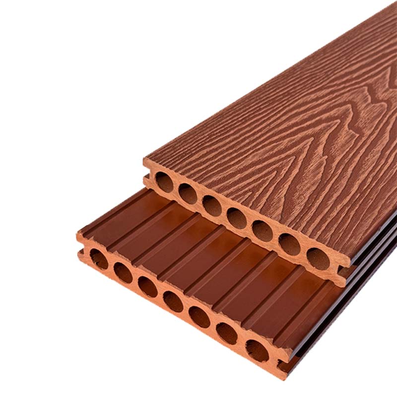 先围 塑木地板 木纹红木色长4000mm 根