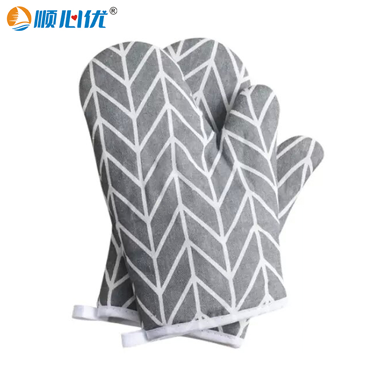 顺心优 厨房防烫棉手套 大号/双