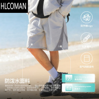 HLCOMAN吕小虎夏季新款户外防泼水短裤男2025撞色拼接轻薄透气休闲五分裤