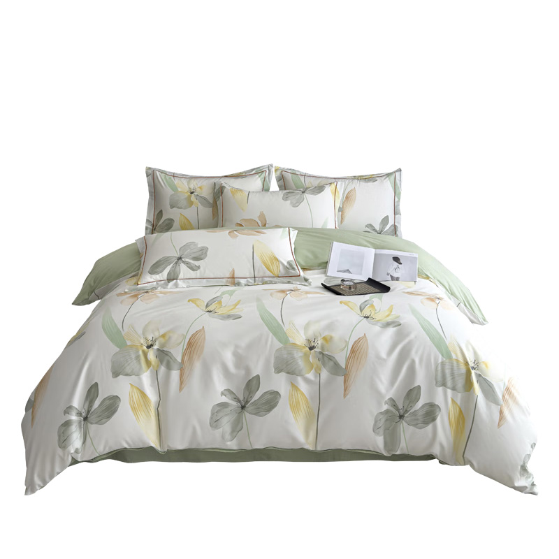 天琴床品四件套245*250cm柔软舒适空山新雨活性纯棉TQ-T166