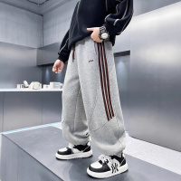 男童加绒运动裤秋冬新款儿童中大童初中生男孩一体加厚卫裤休闲潮