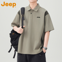 JEEP吉普美式复古Polo衫短袖t恤男款夏季2025新款宽松休闲半袖衫