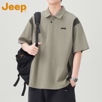 JEEP吉普美式复古Polo衫短袖t恤男款夏季2025新款宽松休闲半袖衫