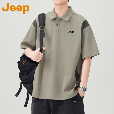 JEEP吉普美式复古Polo衫短袖t恤男款夏季2025新款宽松休闲半袖衫
