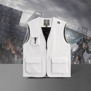 JPDUN中年速干马甲荧光绿男多口袋坎肩休闲马夹户外钓鱼摄影背心