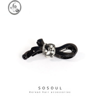 JiMi香蕉夹竖夹韩国简约水钻气质防滑扭夹马尾发夹小号发卡子后脑勺夹